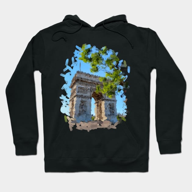 Arch of Triumph oil painting Hoodie by DigitPaint